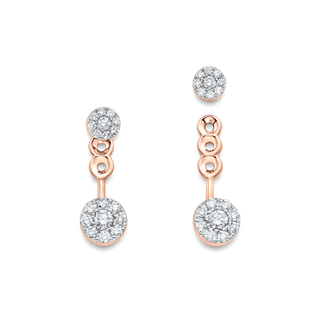 0.52 TCW Round Moissanite Diamond Ear Jacket Earrings - violetjewels