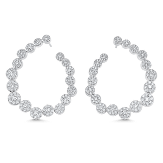 3.59 TCW Round Moissanite Diamond Hoop Earrings - violetjewels