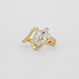 2.0 - 3.0  CT Marquise Lab Grown Diamond Unique Engagement Ring