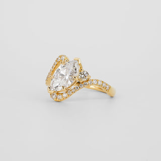 2.0 - 3.0  CT Marquise Lab Grown Diamond Unique Engagement Ring