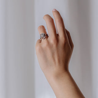 1.70- 3.50 CT Oval Lab Diamond Unique Bridal Ring Set