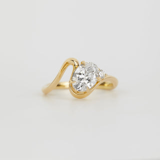 1.05- 2.0 CT Oval Lab Grown Diamond Unique Engagement Ring