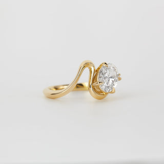 1.05- 2.0 CT Oval Lab Grown Diamond Unique Engagement Ring