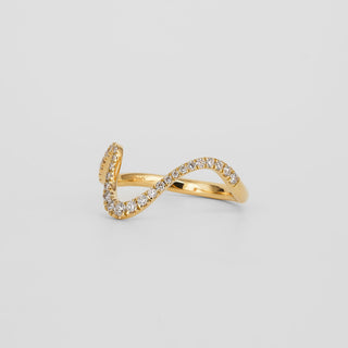 0.40 TCW Round Lab Grown Diamond Curved Wedding Band