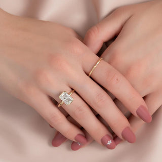1.5-3.5 CT Radiant CVD Diamond Solitaire Setting Engagement Ring