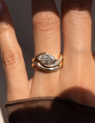 1.0- 2.0 CT Marquise Shape Lab Grown Diamond Pave Style Bridal Set
