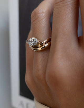 1.0 - 2.0  CT Marquise Cut  Lab Grown Diamond  Solitaire Setting Bridal Set