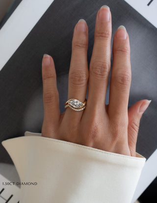 1.0 - 2.0  CT Marquise Cut  Lab Grown Diamond Solitaire Bridal Set