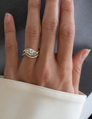 1.0 - 2.0  CT Marquise Cut  Lab Grown Diamond Solitaire Bridal Set