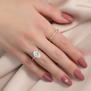 1.5-3.3 CT Oval CVD Diamond Dainty Setting Engagement Ring