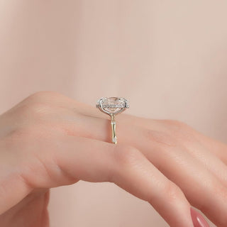 1.5-3.3 CT Oval CVD Diamond Dainty Setting Engagement Ring