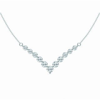2.15 TCW Round Moissanite Diamond Chevron Style Necklace - violetjewels