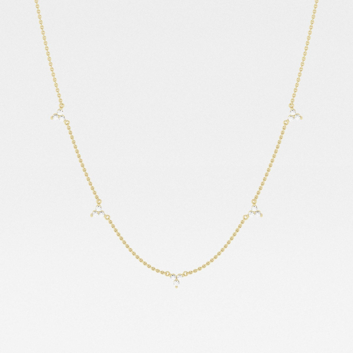 0.38 TCW Round Moissanite Diamond Dangle Necklace - violetjewels