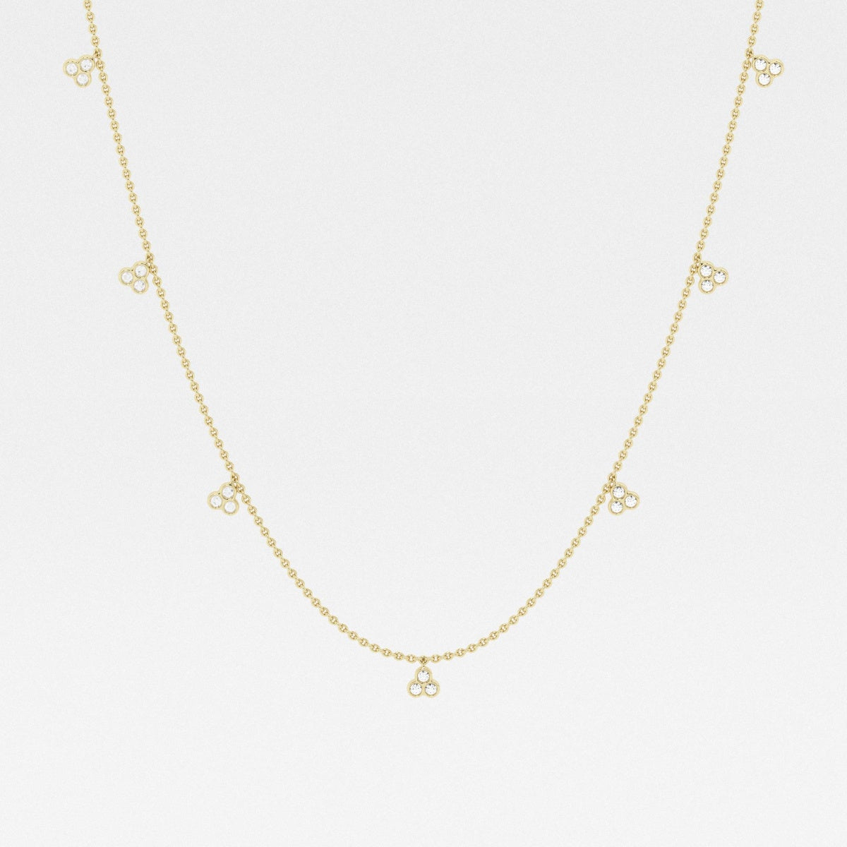 0.63 TCW Round Moissanite Diamond Dangle Necklace - violetjewels