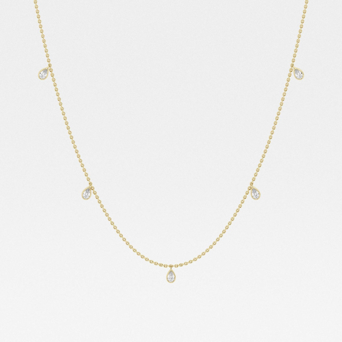1.0 TCW Pear Moissanite Diamond Dangle Necklace - violetjewels