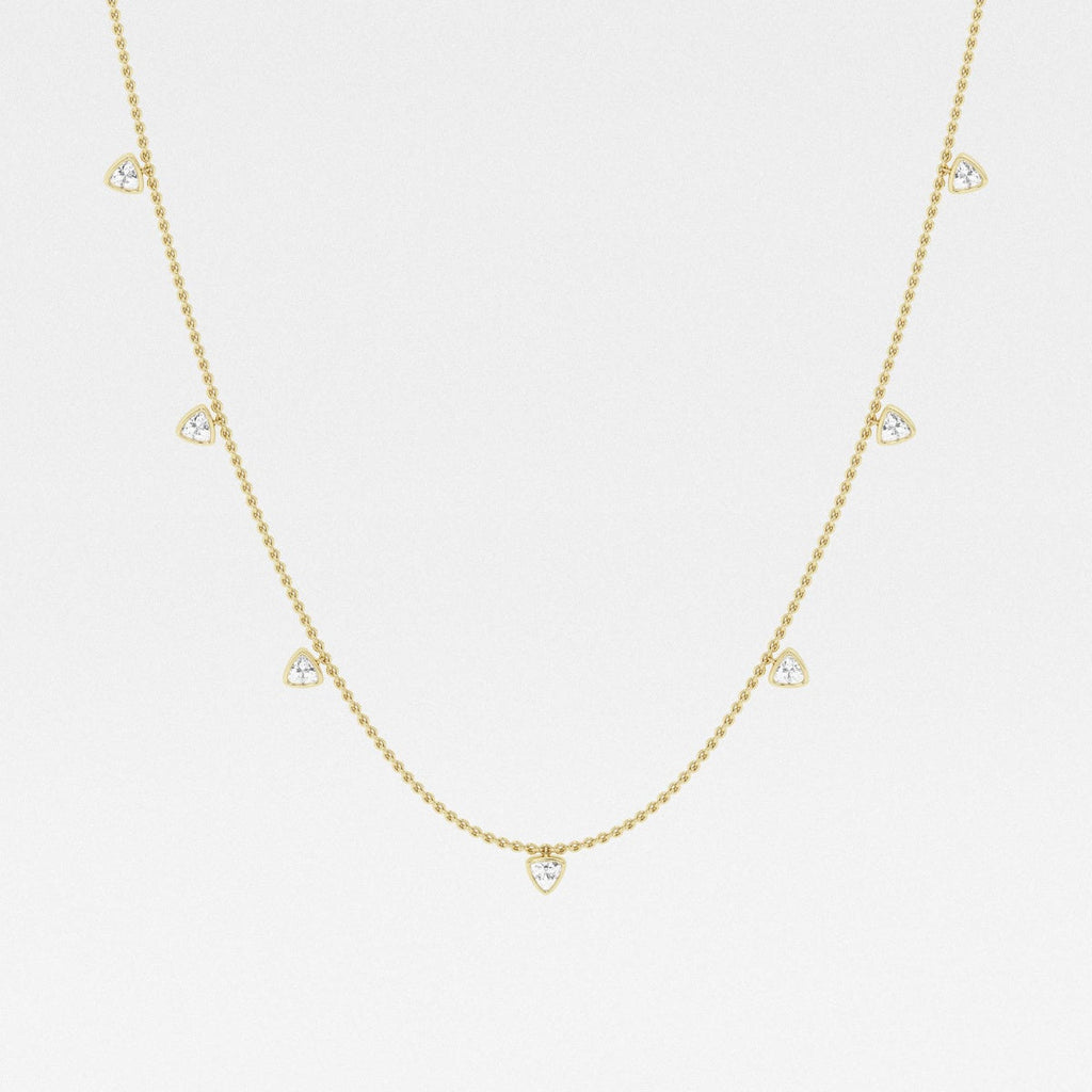 1.40 TCW Trillion Moissanite Diamond Dangle Necklace - violetjewels