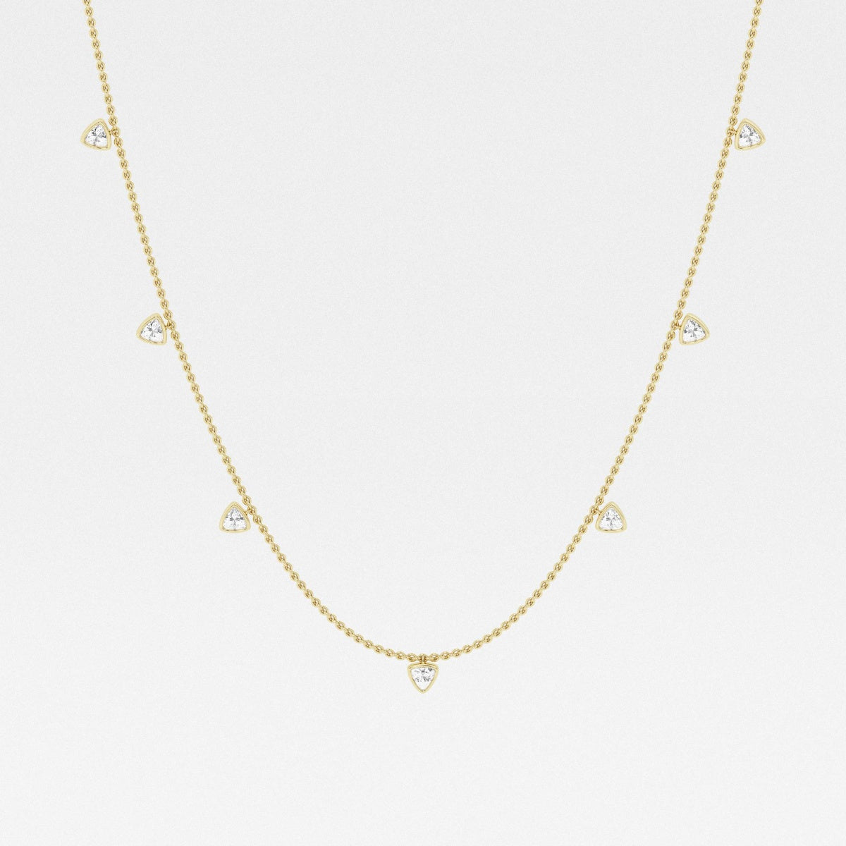 1.40 TCW Trillion Moissanite Diamond Dangle Necklace - violetjewels