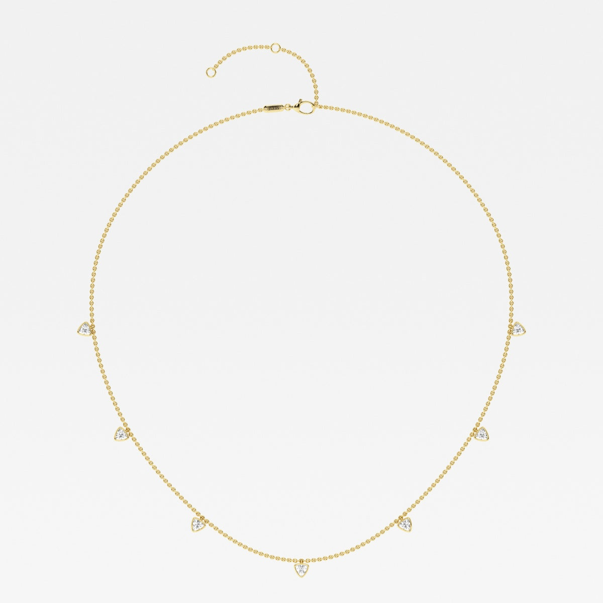 1.40 TCW Trillion Moissanite Diamond Dangle Necklace - violetjewels