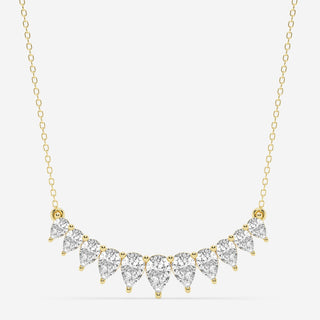 0.30 TCW Pear Moissanite Diamond Graduated Curve Necklace - violetjewels