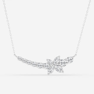 1.66 TCW Marquise & Round Moissanite Diamond Curved Butterfly Necklace - violetjewels