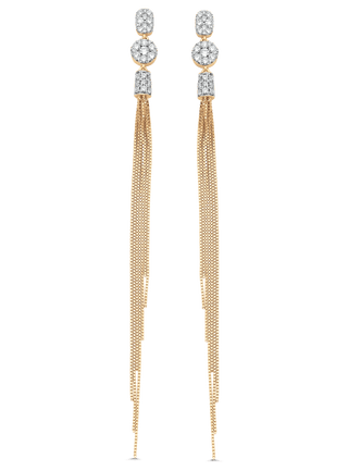0.87 TCW Round Moissanite Diamond Tassel Earrings - violetjewels