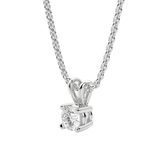 0.25-1.0 CT Round Solitaire F/VS Lab Grown Diamond Necklace - violetjewels