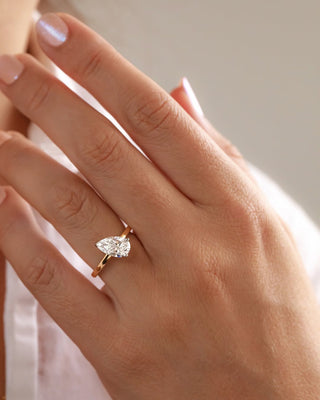 1.70-3.50 CT Pear CVD Diamond Solitaire Style Engagement Ring