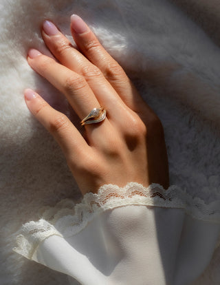 0.20 TCW Pear Lab Grown Diamond Wave Pave Band