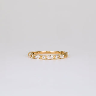 0.20 TCW Marquise & Round Lab Grown Diamond Half Eternity Wedding Band