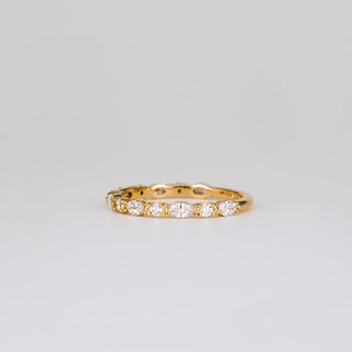 0.20 TCW Marquise & Round Lab Grown Diamond Half Eternity Wedding Band