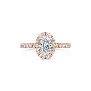 0.7 ct Oval F- VS1 Diamond Halo & Pave Engagement Ring