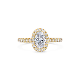 0.7 ct Oval F- VS1 Diamond Halo & Pave Engagement Ring
