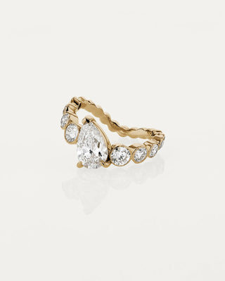 1.50 CT Pear CVD Diamond Unique Style Engagement Ring