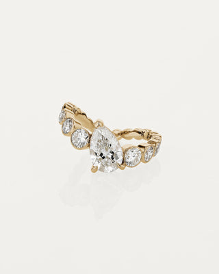 1.50 CT Pear CVD Diamond Unique Style Engagement Ring