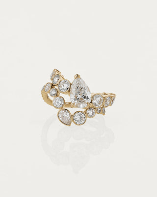1.50 CT Pear CVD Diamond Unique Style Engagement Ring