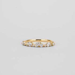 0.29 TCW Marquise,Pear & Round Lab Grown Diamond Cluster Wedding Band