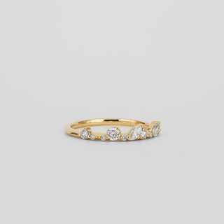 0.29 TCW Marquise,Pear & Round Lab Grown Diamond Cluster Wedding Band