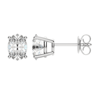 0.50 CT-2.0 CT Oval Solitaire F/VS Lab Grown Diamond Earrings - violetjewels
