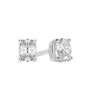 0.50 CT-2.0 CT Oval Solitaire F/VS Lab Grown Diamond Earrings - violetjewels