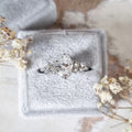 1.20 CT Oval Cut Cluster E/VS1 Lab Grown Diamond Engagement Ring - violetjewels