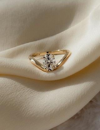 1.0 -2.0 CT Oval Cut Lab Grown Diamond Solitaire Engagement Ring