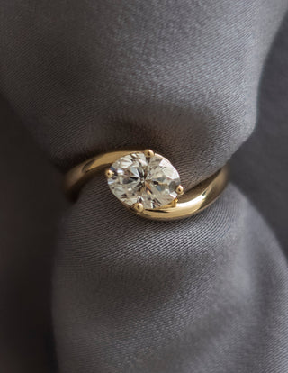 1.0 -1.50 CT Oval Cut Lab Grown Diamond Solitaire Engagement Ring