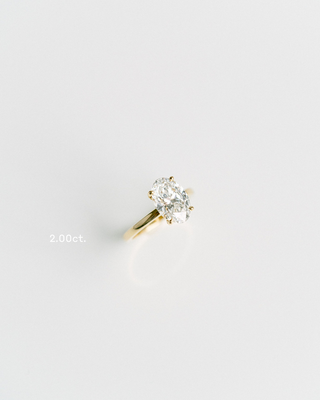 1.0 - 3.0 CT Oval CVD Diamond Solitaire Engagement Ring