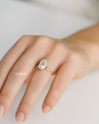 1.0 - 3.0 CT Oval CVD Diamond Solitaire Engagement Ring