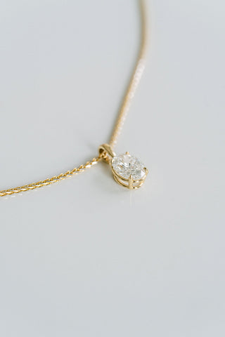 1.0 TCW Oval Moissanite Diamond Solitaire Necklace