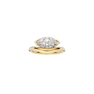 1.0 -3.0 CT Marquise Shaped Lab Grown Diamond Unique Style Engagement Ring