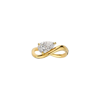 1.0 -3.0 CT Pear Shaped Lab Grown Diamond Unique Style Engagement Ring