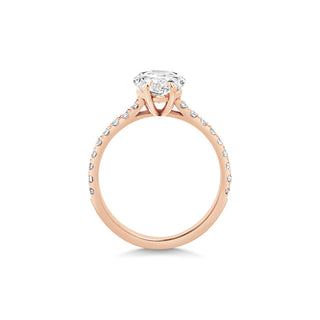 2 ct Pear F- VS1 Diamond Pave Moissanite Engagement Ring