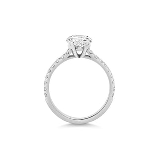 2 ct Pear F- VS1 Diamond Pave Moissanite Engagement Ring