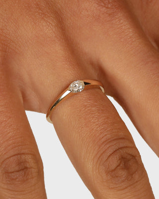 0.30 TCW Pear CVD Diamond Minimalist Ring